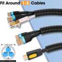 120 FT Wire Loom 1/2 Inch, Split Wire Loom Tubing Wire Conduit, Wire Protector Tubing Black