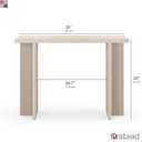 Stead Fluted Console Table Weathered White Solid Wood Entryway Table with Oak Grain Veneer, Curved Base & Adjustable Feet Modern Farmhouse Fluted Console Table for Hallway or Living Room.