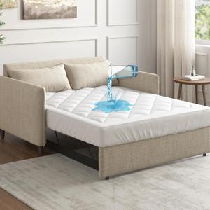 Sleep Philosophy Waterproof Sofa Bed Mattress Protector, Holden Sofa Bed Full Mattress Pad, 3M Scotchgard, Microfiber Mattress Topper Fitted Elastic Pocket Fits Up to 8 Inch, Full 54x72, White