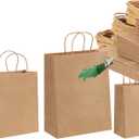 GetFeeds 150PCS small gift bags, brown gift bags, available in Suitable for gifts, groceries, retail, parties, birthdays, shopping, business use, gifts, crafts, takeout,, Large+Medium+Small