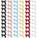 YONOY 60Pcs Mini Cute Bow Hair Clips for Women Girls,Small Hair Clips Solid Color Hair Ribbon Alligator Clips Barrettes Pins Metal Y2kHair Accessories