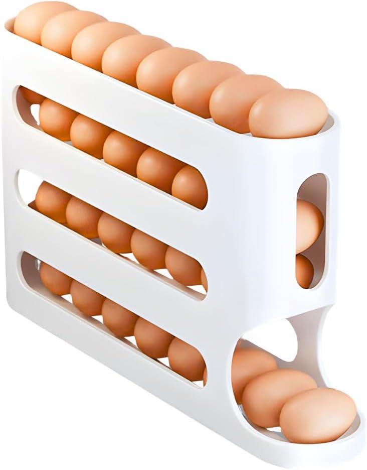 Egg Dispenser  Rolling Egg Holder for Fridge | Holds 30 Eggs, BPA-Free, Space-Saving Design | Modern Kitchen Organizer
