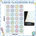 7.6x12 ft Large Smile Face Classroom Rug Happy Face Educational Area Mat Smile Faces Blue & Multicolor Play Carpet Back to School Learning Mat for Preschool Playroom Nursery Kindergarten(Blue)