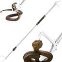 69" Snake Grabber Tool Heavy Duty, Professional Snake Catcher Tongs Rattlesnake Reptile Grabber Extend Long Keep Safe Spacing Stainless Steel Sponge Wrapped Handle Wide Jaw (Black)