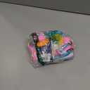 RuffleButts Girls UPF50+ Sun Protected Racerback Flutter Tankini 2-Piece Swimsuit - Neon Rainbow Stripe, 5