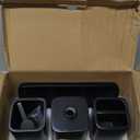 ZCCZ Matte Black Bathroom Accessory Sets, 4 Pieces Bathroom Accessories Complete Set Vanity Countertop Accessory Set, Includes Lotion Dispenser Soap Pump, Tumbler, Toothbrush Holder and Tray