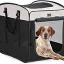 DONORO Dog Kennels and Crates for Medium Dogs, Portable Pop Up Indoor Pet Cage with Sturdy Wire Frame, Collapsible Travel Crate Soft Sided Cat Bag Escape Proof (Black, 36.0" L x 23.0" W x 28.0" H)