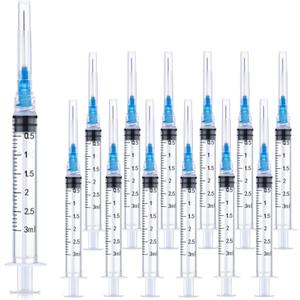 25 Pack 3ml 23Ga Lab Syringe Tools with Measurement, Individually Packed
