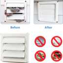 Cenipar 6" Louvered Vent Cover for External Wall Vent Cover Dryer Vent Cover with 4 Screws for Dryer Easy Installation(Plastic,White)