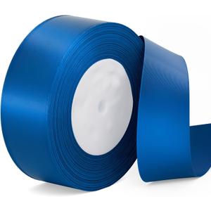 3 x Blue Ribbon 1-1/2 inch Royal Blue Satin Fabric Ribbon 50 Yards for Craft Wrapping Flower Bouquet Hair Bow Making Wedding Invitations Party Decoration