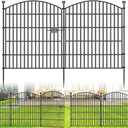 15 Panels Decorative Garden Fence with Gate - 32 in (H) x 35.4 ft (L) No Dig Dog Fence Outdoor for Yard, Rustproof Tall Garden Fencecing Panels, Animal Barrier Suitable for Yard Border, Patio