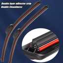 Dual Rubber Blade Windshield Wipers for Toyota RAV4 2019 2020 2021 2022 2023 2024,Mazda 5 2015 2014 2013 2012 2011 2010-2006 Replacement 26"+16"+12" Rear Wiper Blades (Pack of 3)