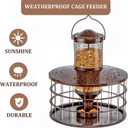 Upgraded Squirrel Proof Bird Feeders, 3Lbs Capacity Caged Bird Feeder, Innovative DIY Starling-Proof, Flexible Adjustment of Grille Size, Caged Seed Tube Feeders Outside Hanging(Copper)