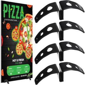 Blulu 4 Pcs Small Spider Feet Sign Holder Floor Standing Display Base Spider Feet Board Sign Holder for Display Any Size Board for Stores Advertising Events, Stainless Steel