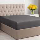 Twin XL Fitted Bed Sheet - Bottom Single Fitted Sheet Only - Ultra-Soft Hotel Luxury Bedding w/ 8-16 Inch Deep Pockets - Breathable & Wrinkle Free - Easy-Care, Fade and Shrink Resistant - Dark Grey