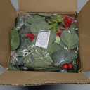 4 Pack 12 Inch Christmas Kitchen Decor Mini Christmas Wreath Small Cabinet Wreaths with Red Bow Eucalyptus Leaves Flowering Boxwood Branches Red Berry Xmas Wreaths for Windows Door Wall Stairs Home