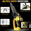 Cordless Mini Chainsaw Compatible with Dewalt 20V MAX Battery, 6 Inch & 8 Inch Small Electric Chainsaw Brushless, 2x 6'' + 2x 8'' Chains, Auto Oiler, Handheld Pruning Tree Saw (Tool Only)