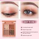 2 x Matte & Shimmer Eyeshadow Palette - Waterproof Long-Lasting Neutral Browns, Champagne & Taupe Kit with Blending Brush, Travel Compact, High Pigment Creamy Shades (Romantic Glow)