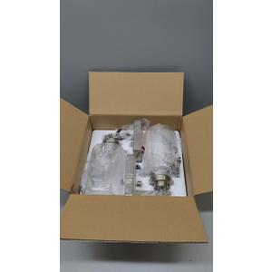 Set of 2 Wall Sconces for Bathroom, Brushed Nickel Vanity Light Fixtures, Modern Wall Mount Lighting Lanterns, Farmhouse Wall Lamps with Clear Glass Shade for Bedroom Living Room Mirror Hallway Porch