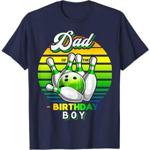 Dad of the Birthday Boy Matching Family Bowling Birthday T-Shirt, S