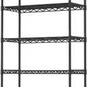 5-Shelf Adjustable Heavy Duty Storage Shelving Unit, Metal Organizer Wire Rack for Laundry Bathroom Kitchen Pantry Closet, Black