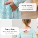 Bamboo Viscose Girls' Dresses Long Sleeve Toddler and Little Kids Twirl Dress (4T, Blue Christmas)