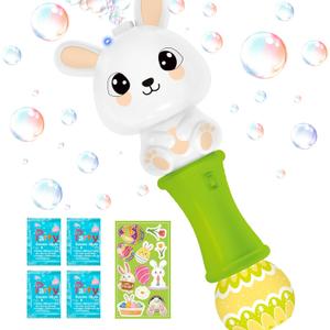 SpringFlower Easter Bubble Wand, Bubble Maker with LED Light-Up Effect for Kids, Bubble Toy for Easter Party Favor Supplies, Easter Eggs Hunt,Easter Basket Essentials, Easter Basket Stuffers Fillers (Green)