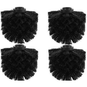 4PCS Toilet Brush Replacement Head Cleaning Tool, Toilet Bowl Brush Head Replacement with Sturdy Stiff Bristles for Bathroom (Black)