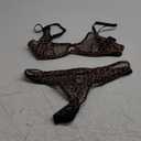 Lilosy Sexy Mesh Sheer Underwire Push Up Lingerie Set Lingerie Set (Small, Leopard)