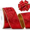 Red Christmas Velvet Ribbon Wired (2.5"  15 Yards) - Christmas Ribbon for Christmas Tree Decoration/Gift Wrapping/Crafts Wreaths Supplies