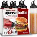 6 Pack Condiment Squeeze Bottles for Sauces and Liquids 16 oz Plastic Refillable Squirt Bottles for Ketchup, Oils, and Condiments Multipurpose Condiment Containers for Kitchen, BBQ & Cooking