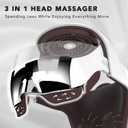 Breo iDream5s Electric Head Massager, 3-in-1 Head &Eye & Neck Massage Helmet with Heat, APP Control, Cordless Design for Relieve Migraine & Stress, Adjustable Size, Removable Goggles, White-Unisex