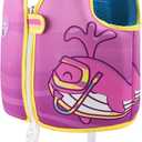 Pottwal Swim Vest for Kids - Swim Jacket for 1-2 Years (24-33LBS) - Buoyancy Aid Made of Neoprene & EPE - with Adjustable Crotch Strap (Large, Pink Purple)