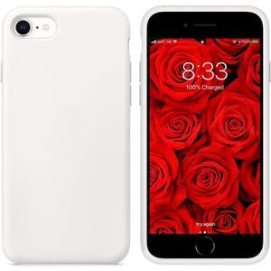 IceSword iPhone SE 3 Case 2022 - White Silicone Gel Rubber Cover, Drop Protection for iPhone SE 3 & 2020 (2nd Gen) 4.7"