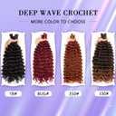 Deep Wave Bulk Braiding Hair 18 Inch Curly Braiding Hair for Boho Braids 4 Packs 200g Ocean Wave Crochet Hair for Black Women Synthetic Boho Hair Extensions (#1B)