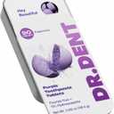 DR.DENT Purple Toothpaste Tablets with 10% Hydroxyapatite, Pap & Xylitol, Color-Correcting *Whitening Formula, Fluoride-Free, SLS-Free, Vegan, 45-Day Supply (90 Chewable Tablets)