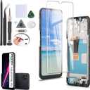 YWLRONG Display for T-Mobile Revvl 6X Pro 5G Screen Replacement LCD Touch Screen Digitizer Assembly for Revvl 6X Pro 5G with Tools (with Frame)