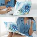 Mektron Designed Case for MacBook Pro 16 Inch A2141 Cover 2019 Release 16" with Liquid Retina Display/Touch ID, Plastic Hard Shell with Keyboard Skin & Screen Protector, Watercolor Blue Flower