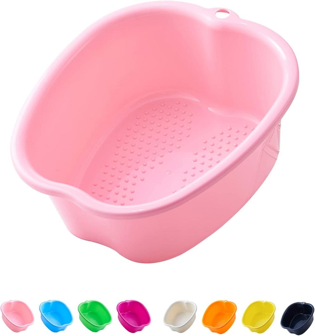 AXLOFO Foot Soaking Bath Basin, Large Plastic Foot Soaking Tub, Feet Massage Feet Bath Bucket, Great for Getting The Dead/Old Skin Off Your Foots (pinkbasin)