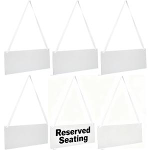 STOBAZA Reserved Chair Signs with Ribbon for Weddings and Formal Events 6-Pack Hanging Reserved Seating Signs Clear Acrylic Plaques 9.84X3.94 Inches