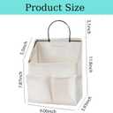 2 Pack Wall Hanging Storage Basket,Wall Hanging Organizer Bags with Pockets, Wall organizer Storage for Dormitory Bathroom Bedroom Kitchen(White-upgraded)
