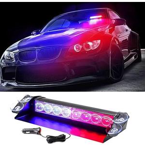 LED Red Blue Windshield Dash Emergency Strobe Lights w/Suction Cups,Hazard Warning Flashing Traffic Light for Cars,Fire-fighting vehicle,Boats,Rescue vehicle,Volunteer Vehicles