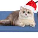 Outdoor Cat Warmer with Timer - Heated Pad for Indoor & Outdoor Use, Ideal for Feral Cats (M: 16" x 20", Blue)