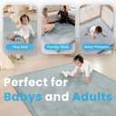 1.3" Thick Baby Play Mat for Floor Playpen, 71x79 Large Foam Tummy Time Mat, Padded Support Soft Plush Nursery Rug for Infant Kids Toddler Crawling Kick Activity (Light Grey)