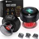 Yepfom 5-in-1 Smart Dynamic Cupping Set, 12 Levels Cupping Kit for Massage Therapy with Red Ligh-t Therapy&Heat Penetrates for Targeted Pain Relief, Knots, Aches, Muscle Soreness - 1Pcs(Black)