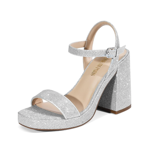 DREAM PAIRS Heels for Women Block Chunky Platform High Heels Open Toe GISELLE Fashion Wedding Party Evening Prom Dance Ankle Strap Dress Pump Sandals Shoes,7.5