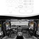 23PCS Full Set Interior Trim Kit for 2018-2023 Jeep Wrangler JL JLU & Jeep Gladiator JT,Side Outlet Door Handle Bowl Reading Light Cup Holder Cover Trim (White)