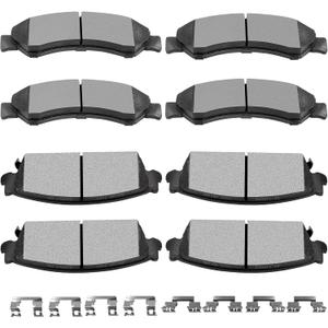 Ceramic Brake Pads Kits,SCITOO 8pcs Brakes Pads Set Fit For Cadillac Escalade ESV/EXT,For Chevy Avalanche/Silverado 1500/Suburban 1500/Tahoe,For GMC Sierra 1500/Yukon/Yukon XL 1500