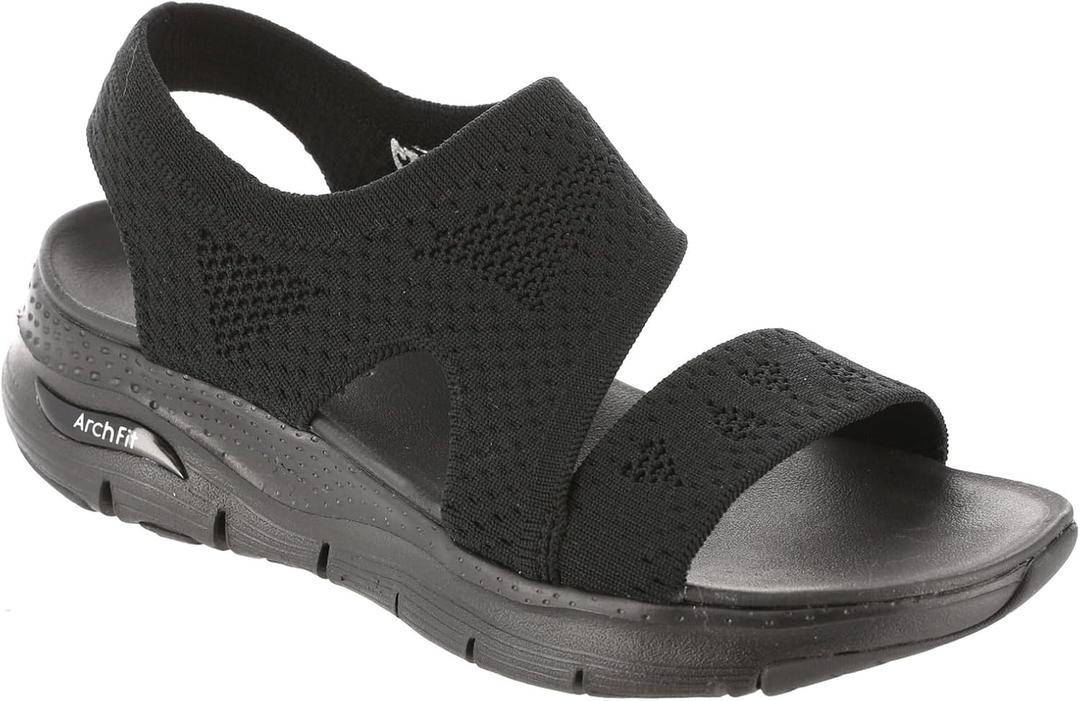 Skechers Women's Arch FIT Brightest Day (6, Black/Black)