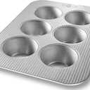 USA Pan Jumbo Texas Muffin Pan, 6 Well, Nonstick & Quick Release Coating, Aluminized Steel